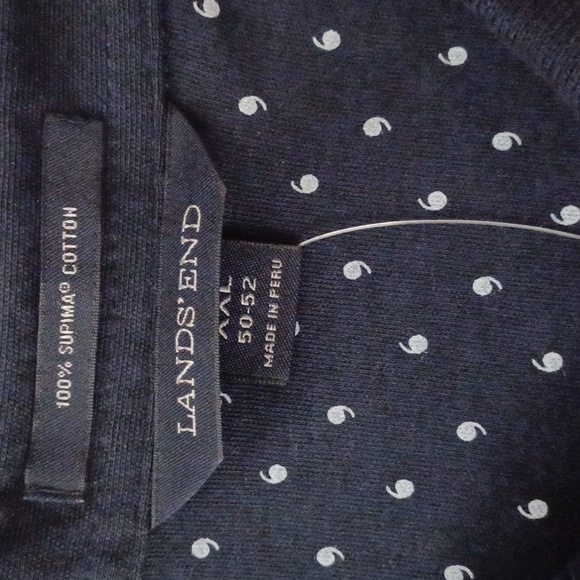 Lands End Navy Polo XXL Supima Cotton - Picture 6 of 11